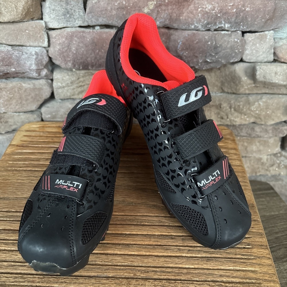 GARNEAU HRS-80 LG Multi Air Flex Cycling MensShoes Black Orange 6.5 Eur 38 EUC